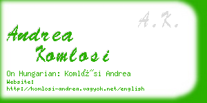 andrea komlosi business card